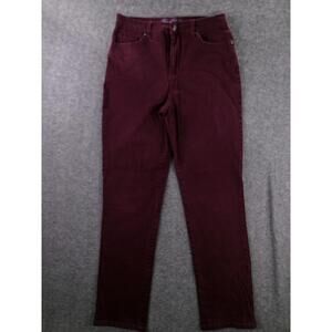 Gloria Vanderbilt Pants Women 8 Maroon High Waisted Amanda Classic Stretch Retro